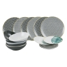 Service de vaisselle 18 pièces en porcelaine et grès pour 6 personnes Urban Jungle Promotion
