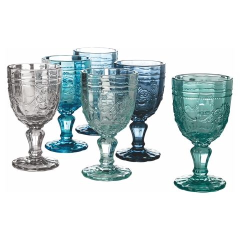 Ensemble de 6 verres 265ml en verre décor arabesque Syrah Promotion
