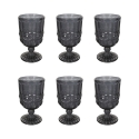 Ensemble de 6 verres à pied 300 ml en verre décor en relief Nobilis C Promotion