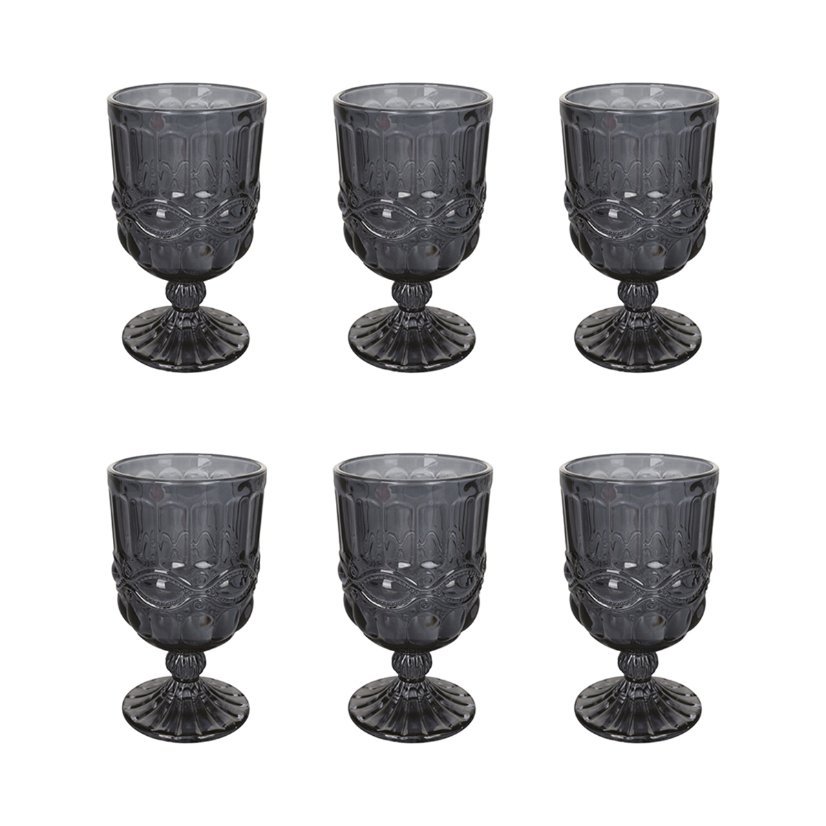 Ensemble de 6 verres à pied 300 ml en verre décor en relief Nobilis C Promotion Ensemble de 6 verres à pied 300 ml en verre décor en relief Nobilis C Promotion