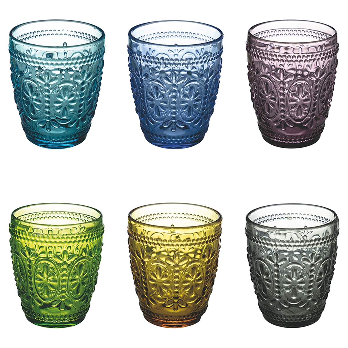 Ensemble de 6 verres à eau 300 ml avec relief Koralight Promotion Ensemble de 6 verres à eau 300 ml avec relief Koralight Promotion