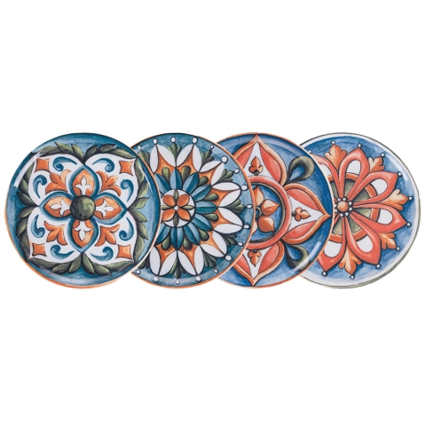Lot de 4 assiettes à pizza/en porcelaine Ø 33 cm Le Maioliche Promotion
