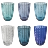 Lot de 6 verres à eau en verre à pois blancs 300ml Kalahari Offre