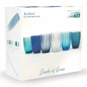 Lot de 6 verres à eau en verre à pois blancs 300ml Kalahari 