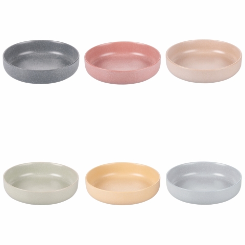 Ensemble de 6 assiettes creuses en grès finition mate Ø20cm Berlin 2 Promotion