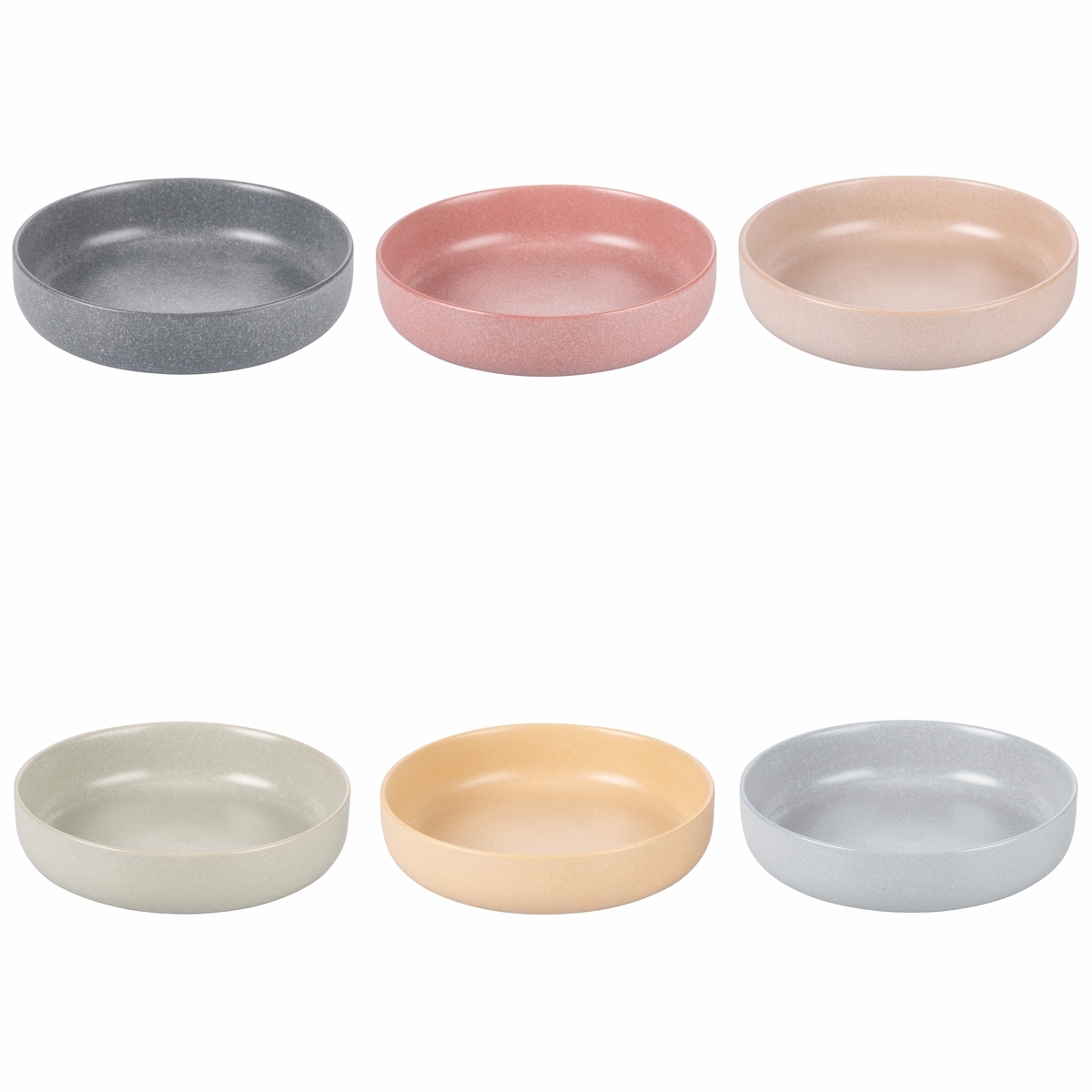 Ensemble de 6 assiettes creuses en grès finition mate Ø20cm Berlin 2 Promotion