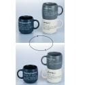 Ensemble de 3 mugs en grès empilables 350 ml avec inscriptions Victionary L Vente