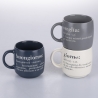 Ensemble de 3 mugs en grès empilables 350 ml avec inscriptions Victionary L Offre
