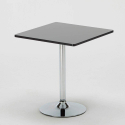 Table Carrée Noire 70x70cm Avec 2 Chaises Colorées Et Transparentes Set Intérieur Bar Café Lollipop Platinum 