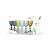 Ensemble de 6 verres à pied en verre coloré 210 ml à surface sculptée New Mexico 