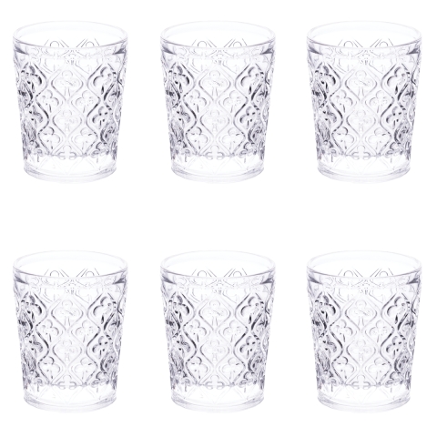 Ensemble de 6 verres à eau en verre texturé 240 ml Marrakech Promotion