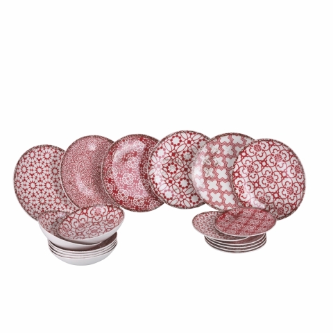 Service de table 18 pièces en porcelaine pour 6 personnes Kasbah Porpora Promotion
