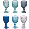 Ensemble de 6 verres en verre avec surface travaillée 280 ml Geometrie Ocean Vente