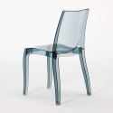 Table Carrée Blanche 70x70cm Avec 2 Chaises Colorées Et Transparentes Set Intérieur Bar Café Cristal Light Titanium 