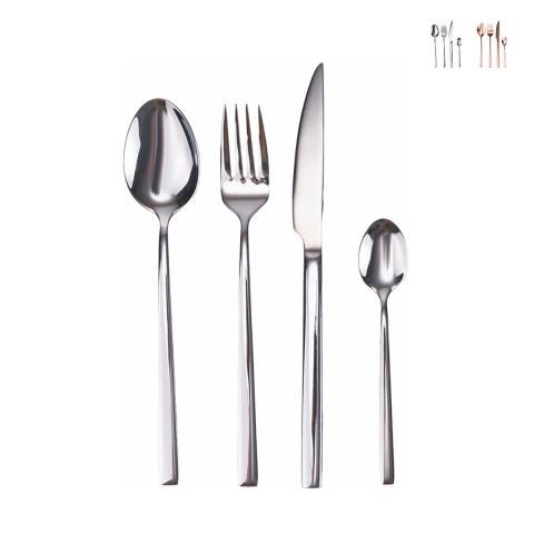 Coffret de 24 couverts en acier inoxydable pour 6 personnes Luxury Villa d'Este Home Tivoli Promotion