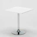 Table Carrée Blanche 70x70cm Avec 2 Chaises Colorées Et Transparentes Set Intérieur Bar Café Dune Titanium Dimensions