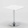 Table Carrée Blanche 70x70cm Avec 2 Chaises Colorées Et Transparentes Set Intérieur Bar Café Dune Titanium Dimensions