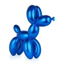 Statue chien ballon bleu en résine effet métal Mira XL Vente