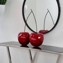 Sculpture couple de cerises en résine laquée rouge pop art Opla Promotion
