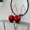 Sculpture couple de cerises en résine laquée rouge pop art Opla Promotion