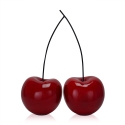 Sculpture couple de cerises en résine laquée rouge pop art Opla Offre