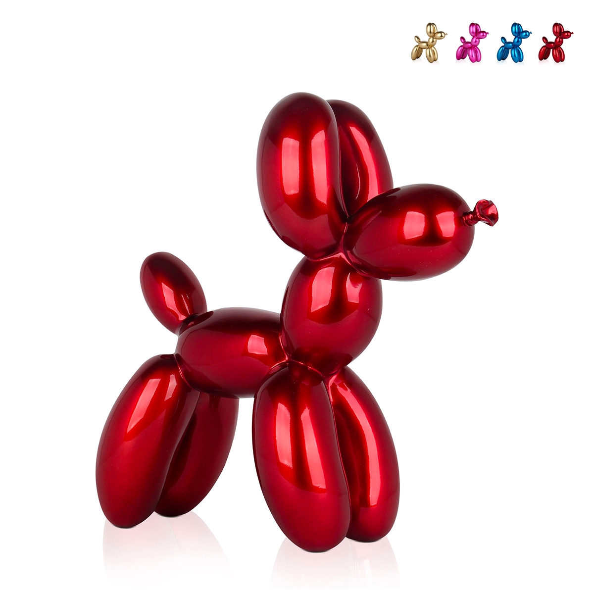 Sculpture chien ballon en résine effet métal Mira-M Remises Sculpture chien ballon en résine effet métal Mira-M Remises
