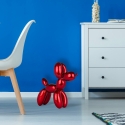 Sculpture chien ballon en résine effet métal Mira-M 