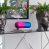 Sculpture moderne en résine effet métal pilule bleue et fuchsia Sira-BV Vente