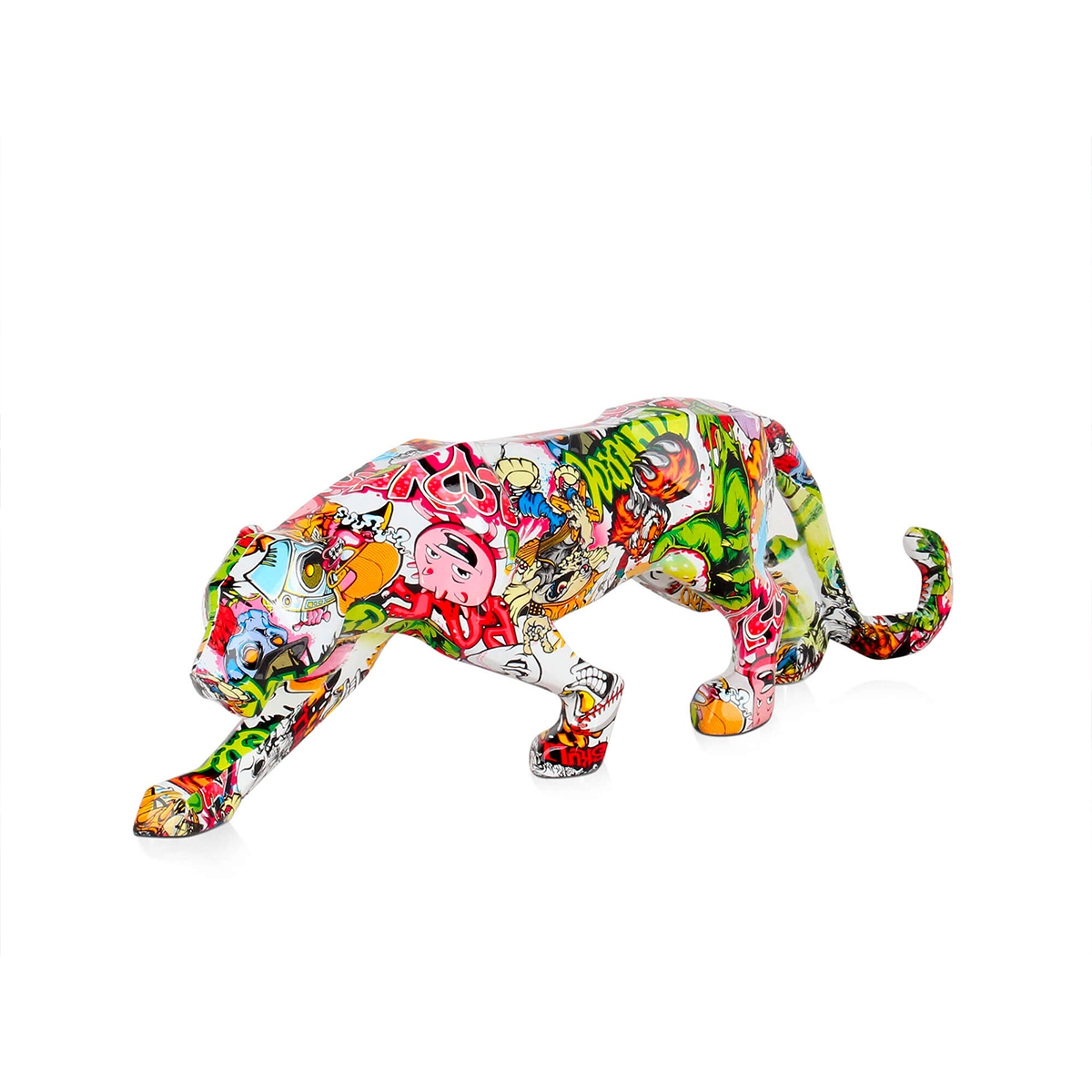 Statue moderne en résine de panthère pop art graffiti Kari-PA Promotion