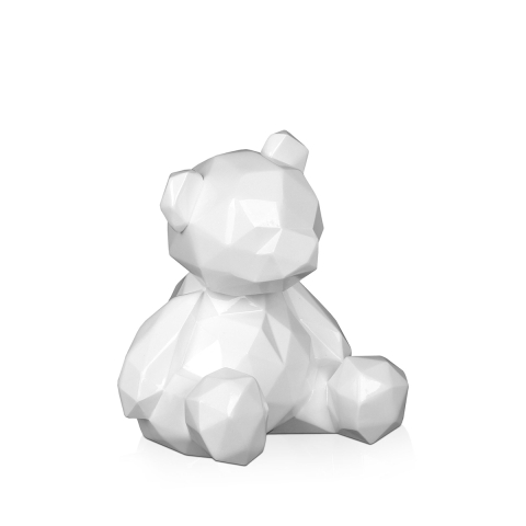 Statue moderne ourson low poly en résine laquée Rimo-L Promotion