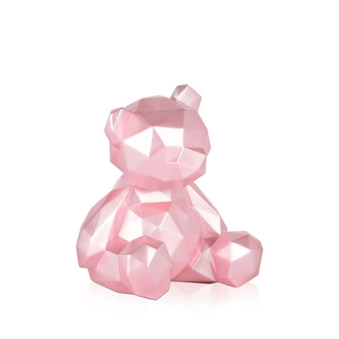 Ours moderne en résine low poly effet nacré Rimo-P Promotion