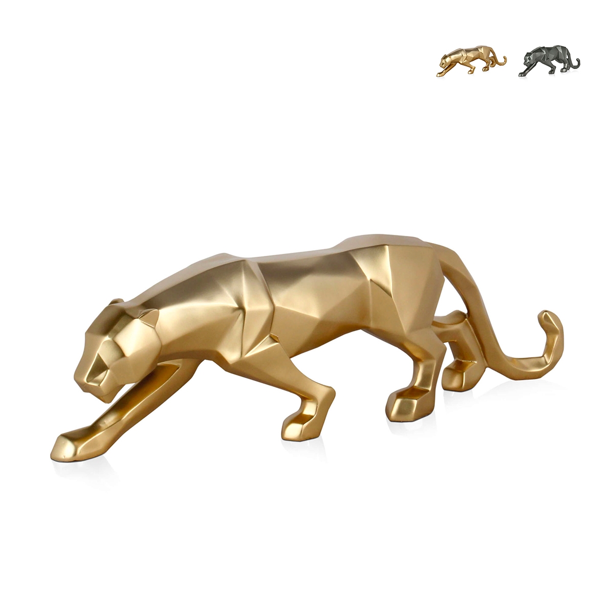 Statue panthère low poly sculpture en résine effet métal Kari-M Promotion Statue panthère low poly sculpture en résine effet métal Kari-M Promotion