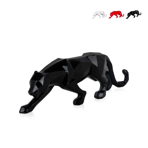 Statue moderne panthère en résine laquée low poly Kari-L Promotion