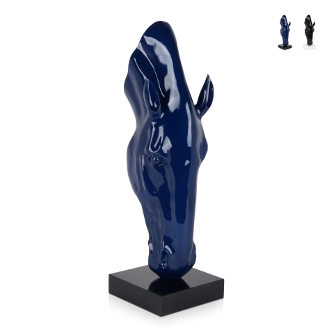 Statue moderne en résine laquée tête de cheval Knyph-L Promotion