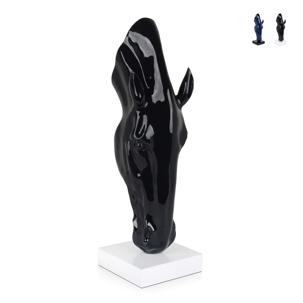 Statue moderne en résine laquée tête de cheval Knyph-L Choix Statue moderne en résine laquée tête de cheval Knyph-L Choix