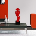 Sculpture surréaliste visage masculin en résine laquée Lira-L Vente