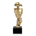Sculpture surréaliste en résine effet métal visage masculin Lira-M Offre