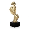 Sculpture surréaliste en résine effet métal visage masculin Lira-M Réductions