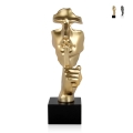 Sculpture surréaliste en résine effet métal visage masculin Lira-M Promotion