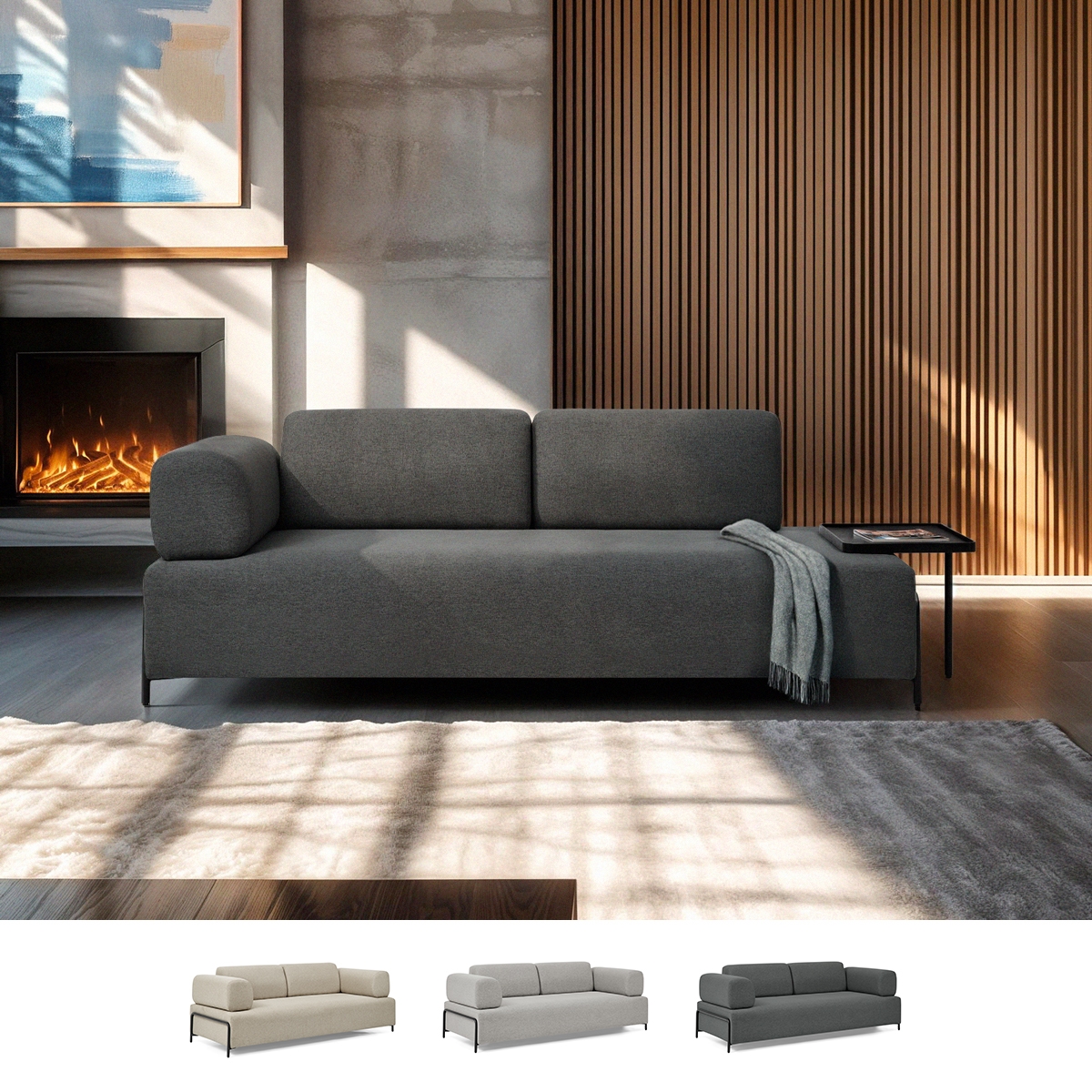 Canapé 3 places design moderne modulable avec tables basses Diadema Promotion Canapé 3 places design moderne modulable avec tables basses Diadema Promotion