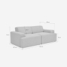 Canapé 2 places en tissu design moderne 202x100x76cm Acamar 