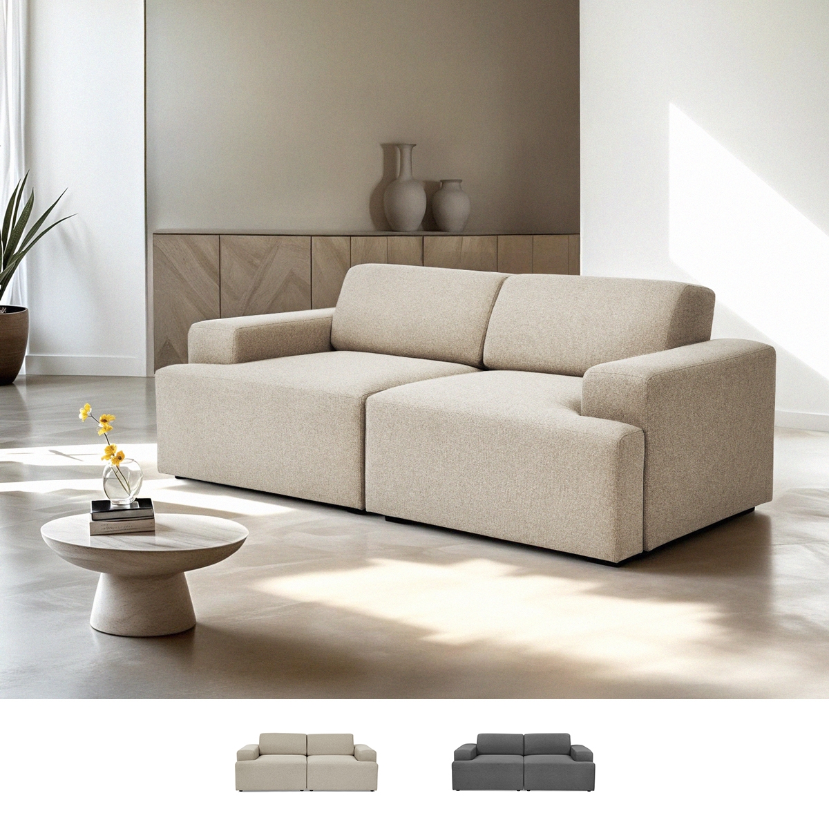 Canapé 2 places en tissu design moderne 202x100x76cm Acamar Promotion Canapé 2 places en tissu design moderne 202x100x76cm Acamar Promotion