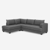 Canapé d'angle 3 places design moderne en tissu gris Alhena Vente