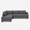 Canapé d'angle 3 places design moderne en tissu gris Alhena Offre