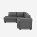 Canapé d'angle 3 places design moderne en tissu gris Alhena Remises