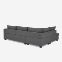 Canapé d'angle 3 places design moderne en tissu gris Alhena Réductions