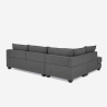 Canapé d'angle 3 places design moderne en tissu gris Alhena Réductions