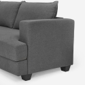 Canapé d'angle 3 places design moderne en tissu gris Alhena Catalogue