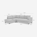 Canapé d'angle 3 places design moderne en tissu gris Alhena Modèle