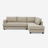 Canapé d'angle 3 places design avec méridienne en tissu beige Avior Offre
